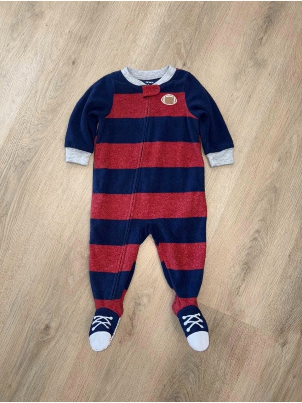 Carter's Navy and Red Striped Footed Pajamas